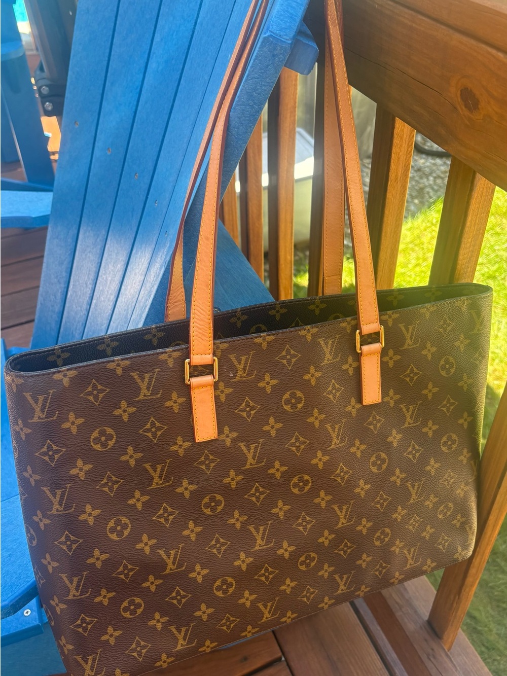 LV Monogram Canvas Tote in Brown and Natural Vachetta - Picture 15 of 16